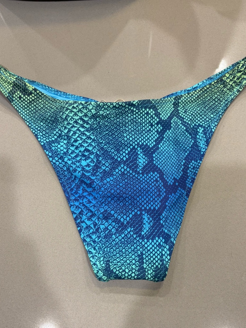 SKIMS Blue & Teal Snake Print Bikini Bottom - Picture 2 of 2